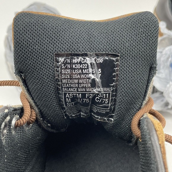 Hush Puppies Men 5 / Women 7 Hytest Brown Casual Oxford Steel Toe Work Shoes - Picture 12 of 12